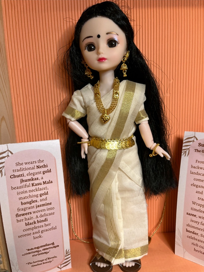 Gudiya of Kerala in the Kasavu Saree
